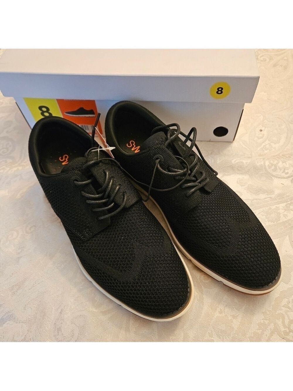 Swims Olsen Knit Black Men's Oxfords, NIB, Size 8